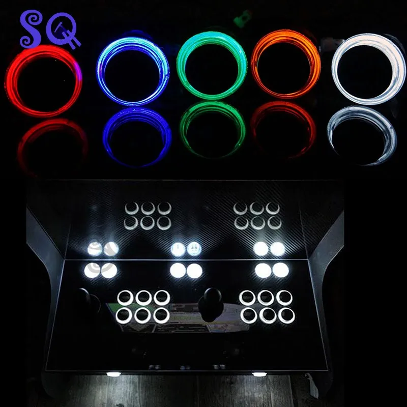5V/12V schwarz Mitte LED Arcade-Maschine Druckknopf mit Mirco-Schalter 5 Farben für Pandora Spiele konsole Mame Himbeer Pi Image