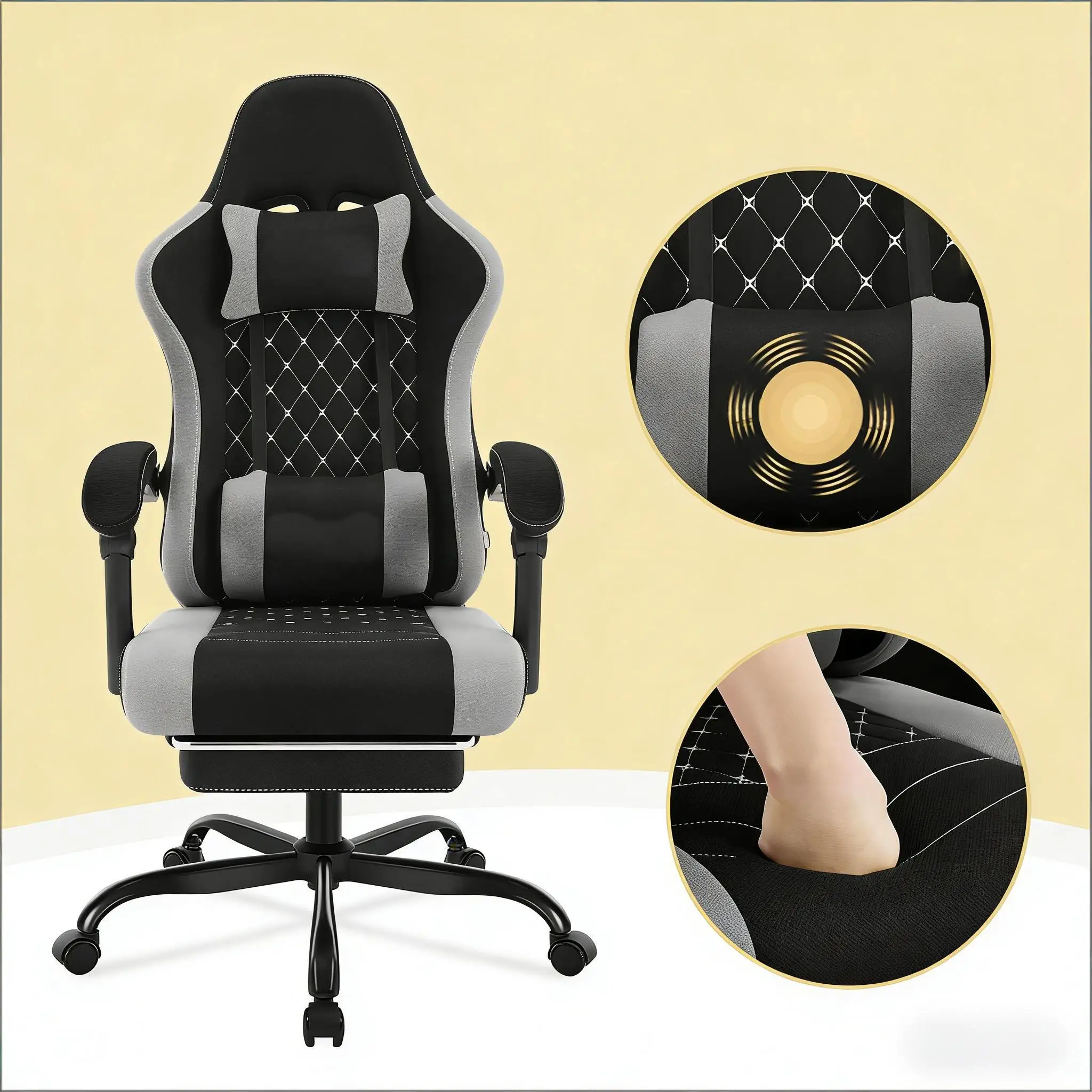 Sedia da ufficio girevole, sedia ergonomica per computer, sedia da gaming con massaggio (solo sedia da ufficio), spedizione dall'UE