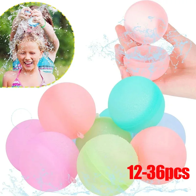 12-36 Stück wieder verwendbare Wasserball ons für Kinder Erwachsene Outdoor-Aktivitäten, Kinder Pool Strand Bad Spielzeug Wasserbombe für Sommerspiele Image