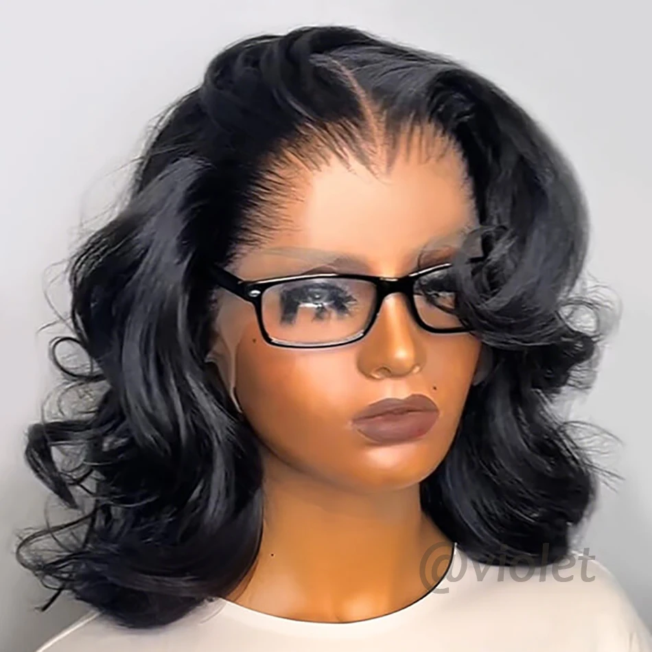 Bob-Perücken aus Echthaar mit Body Wave, kurze Bob-Perücken mit 13x4 Lace-Front, 220% Dichte, kurze Bob-Perücken mit Body Wave und Lace-Frontal für schwarze Frauen
