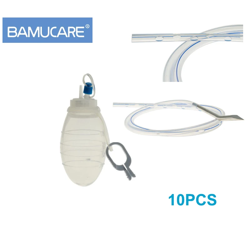 BamuCare 10 Stück Geschlossenes Wunddrainagesystem Silikonreservoir und Runde Perforierte Drainage mit Trokar zur Wunddrainage Großhandel Image