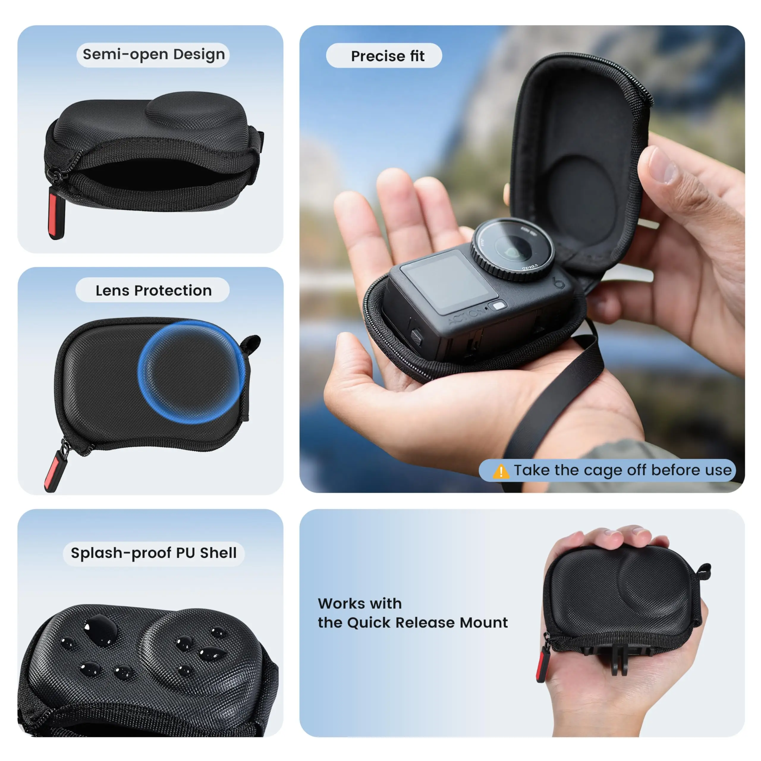 Kompakte Tragetasche für DJI Osmo Action 6 mit Linsenschutz für Outdoor-Aktivitäten und Reisen, Mini Osmo Action 6 Etui für DJI Image