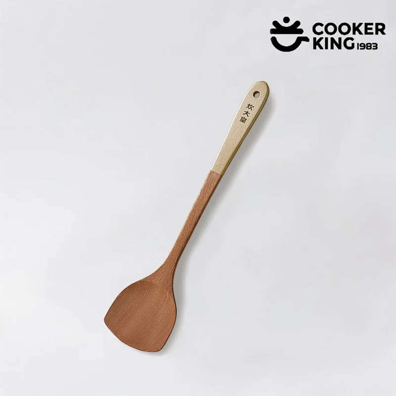 COOKER KING – spatule en bois étendue de 42CM, anti-moisissure en ébène, ustensiles de cuisine indispensables pour la cuisine à domicile, cadeau de cuisine