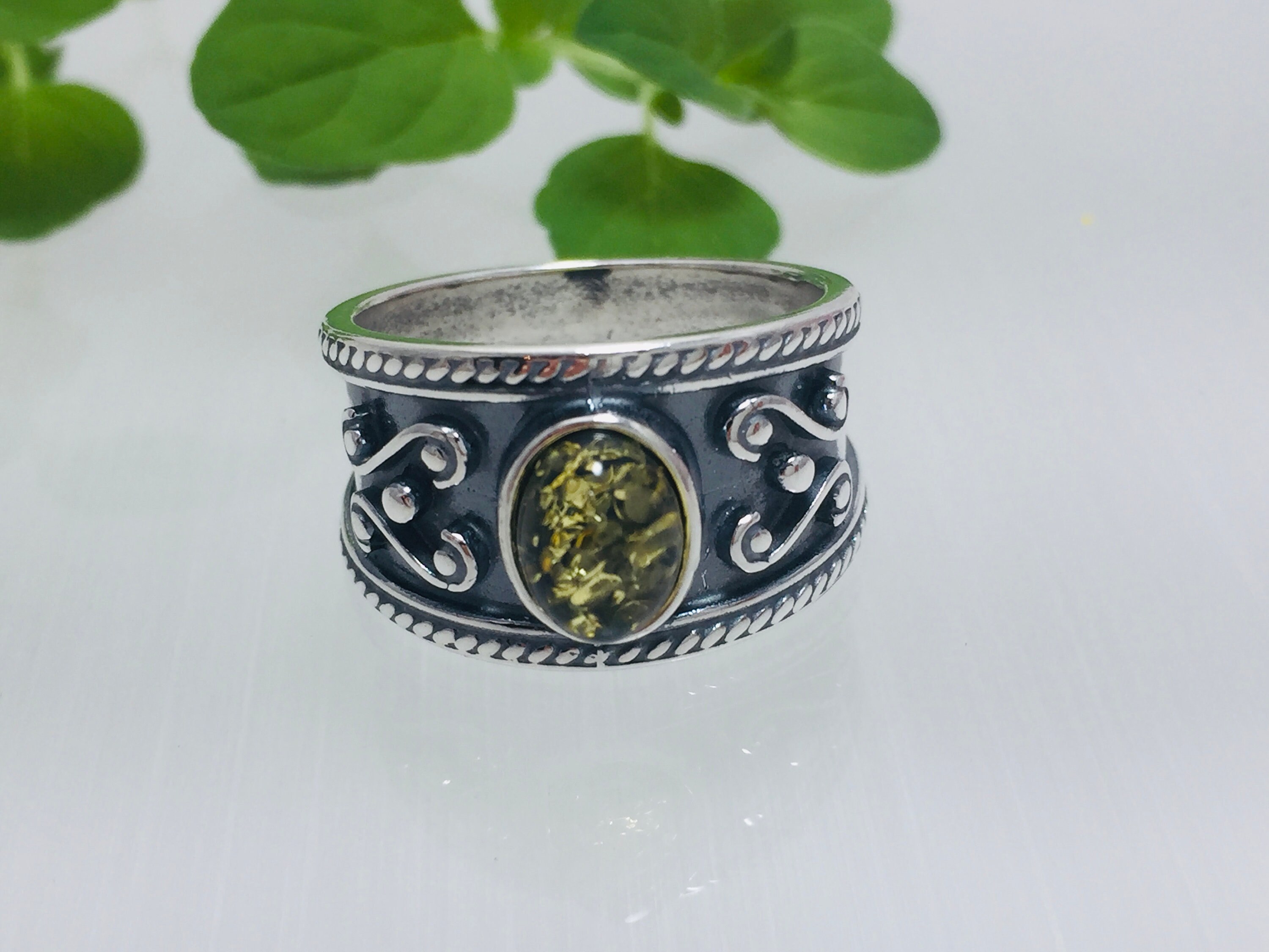 Anello in ambra baltica, Bernstein, pietra d'ambra, anello in ambra unisex, anello in argento, ambra e argento, gioielli in ambra, anello in ambra vin