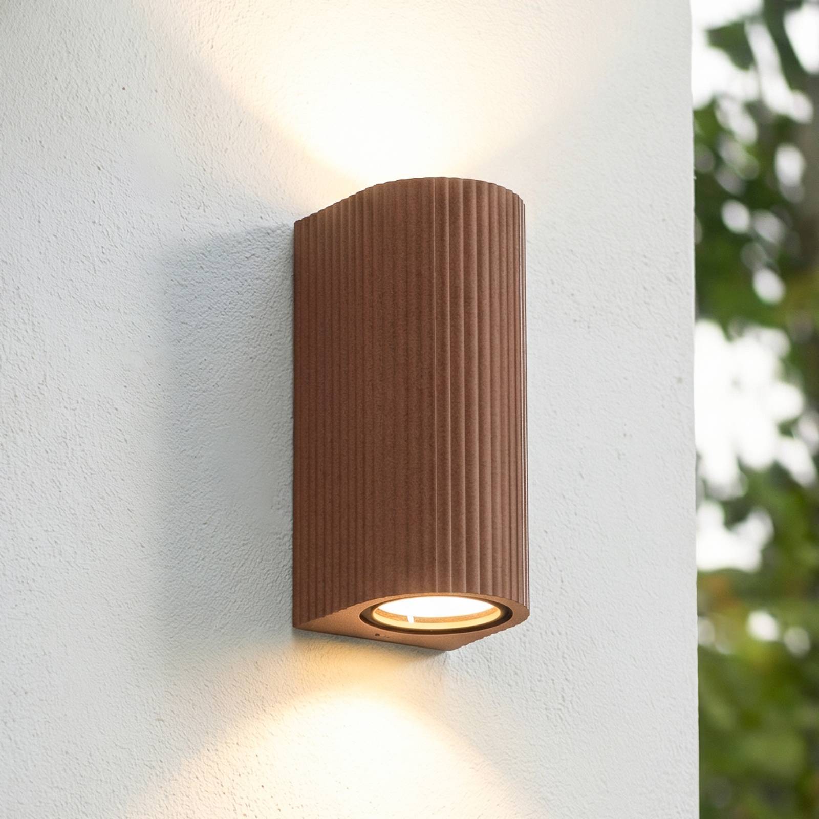 Outdoor Wall Light Aluvo Lindby, dimmable, Brown / rust, Aluminium, Modern, Outdoor Wall Light