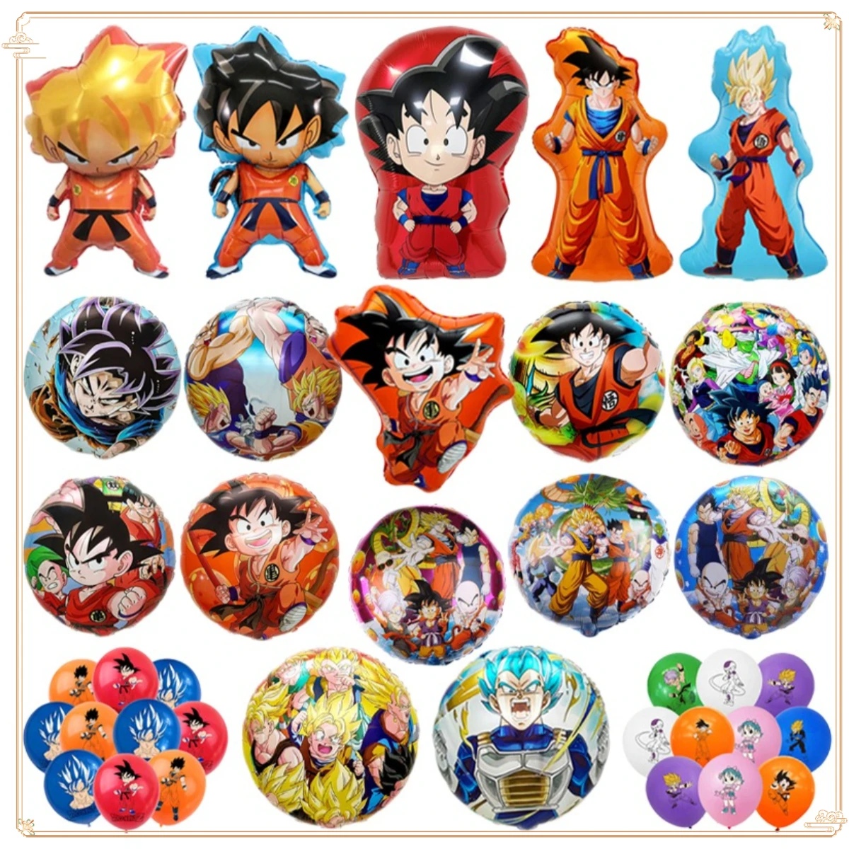 Dragoned Balls Kakarotto Cartoon Anime Aluminiumfolie Helium Anime Ballon Jungen Alles Gute zum Geburtstag Party Dekoration Lieferungen Ballon Image