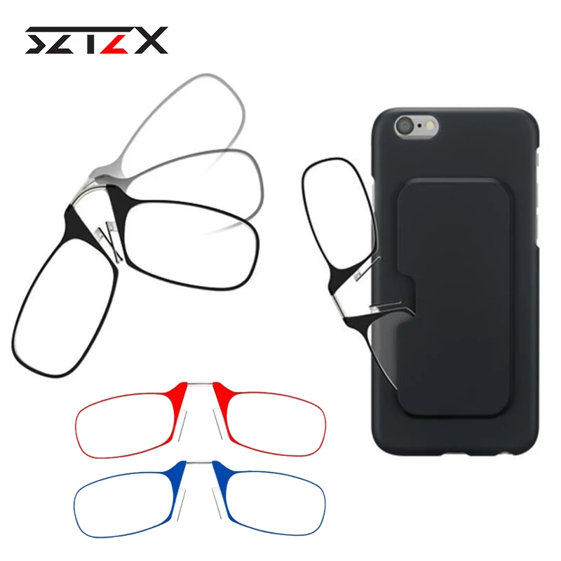 Nasen clip auf Lesebrille Anti-Blaulicht ohne Schläfe 1,0-3,5 beinlose faule Brille Unisex Hyperopie optische Brille Image