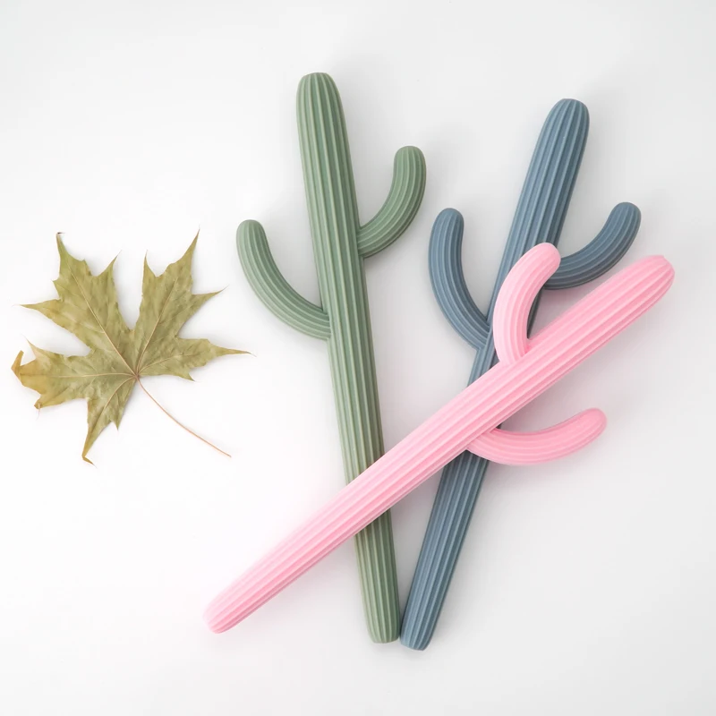 Baby-Shower-Geschenke, Silikon-Beißringe, Zappelspielzeug für Neugeborene, Kaktusform, Strohhalm, Beißspielzeug für Kleinkinder, Kinderprodukte Image