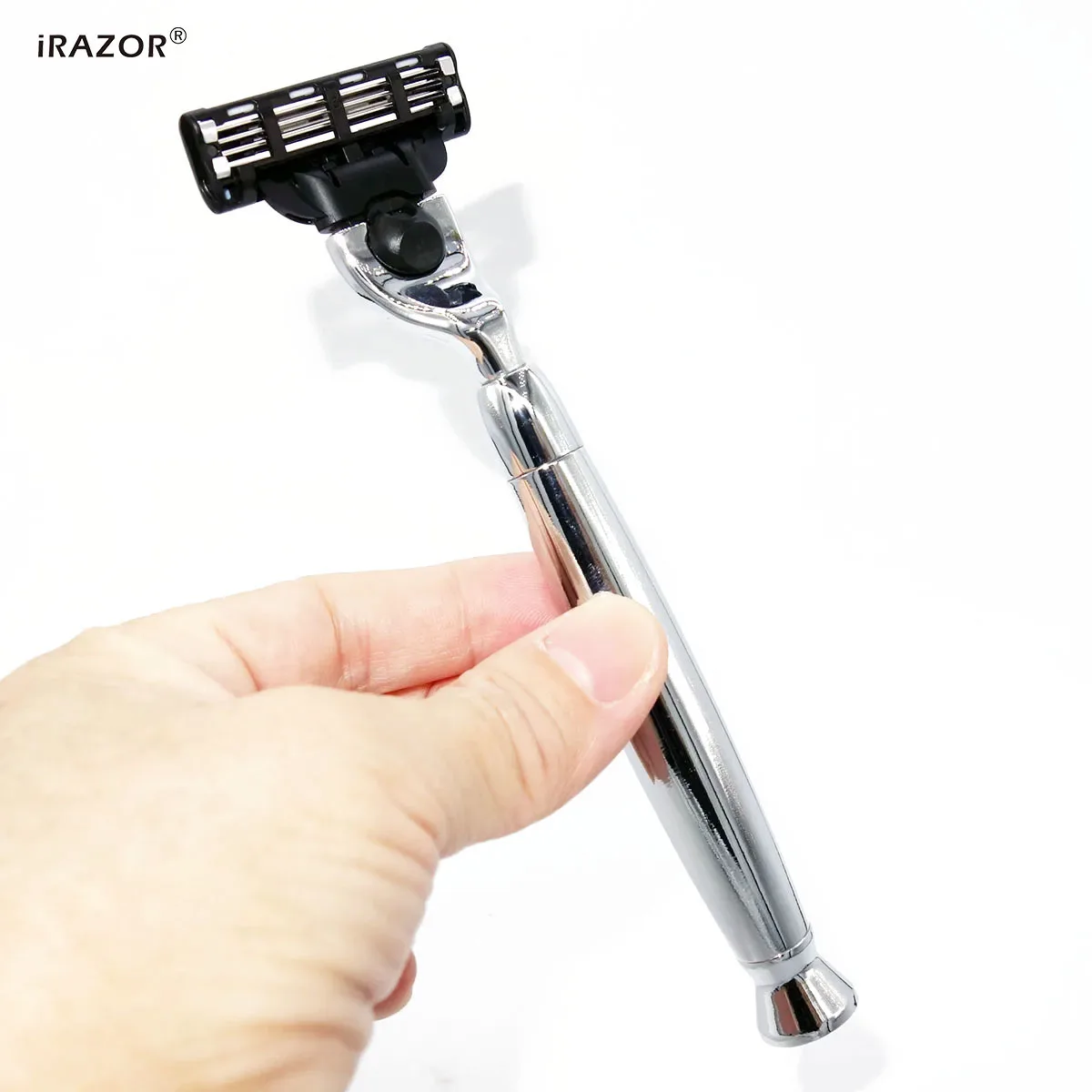 IRAZOR Manueller Rasierergriff für Männer, Messerhalter aus Metall, Rasierer zum Rasieren, Bartschneidewerkzeug, neues Handwerk, Mach 3-Klingen Image