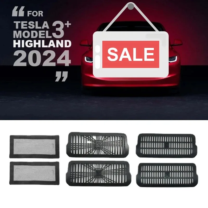 Für Tesla Neues Model 3 Highland 2024 Unter-Sitz-Lüftungsschutzabdeckung Anti-Blockier-Rücksitzauslassgitter-Schutzteile Image