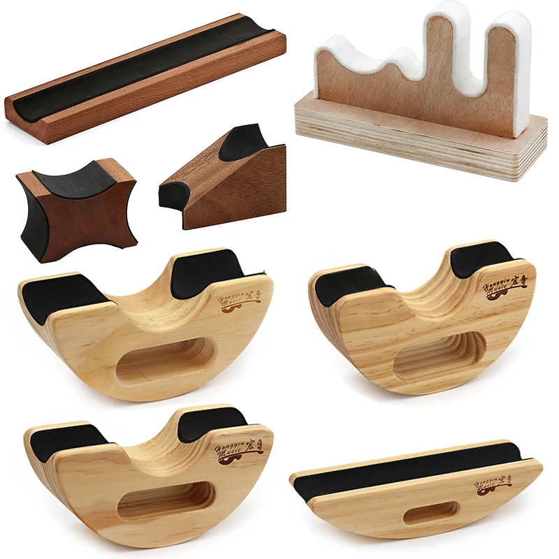 Gitarren-Bass-Halsstütze, halbrunde Holzhalterung, Halsstütze für Gitarrenbundwerk, mit Kork ausgekleidet, 245 x 80 x 95 mm Image