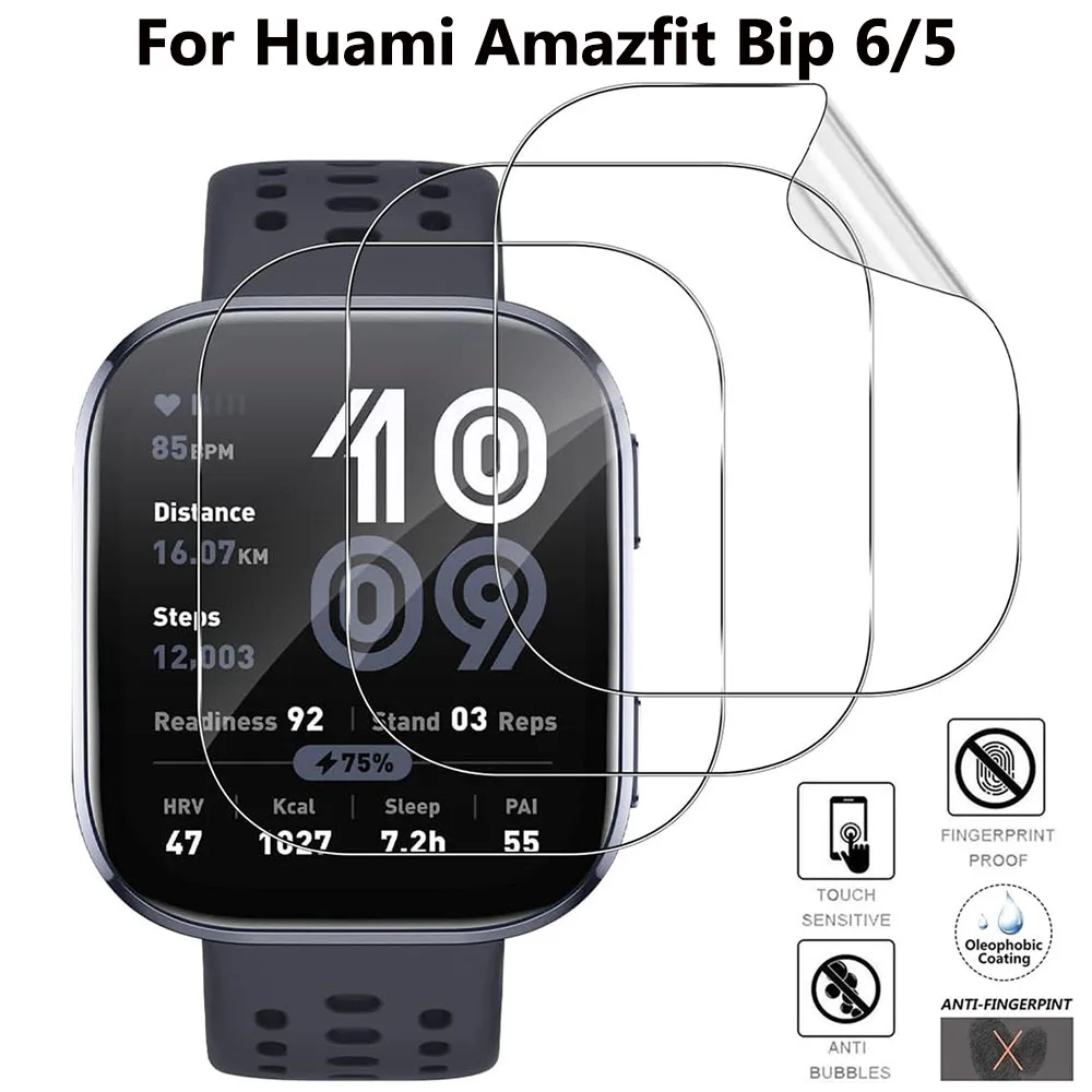 3PCS Klar HD Film Screen Protector Für Huami Amazfit Bip 5 Bip6 SmartWatch Schutz Filme Abdeckung TPU Abdeckung Zubehör Image