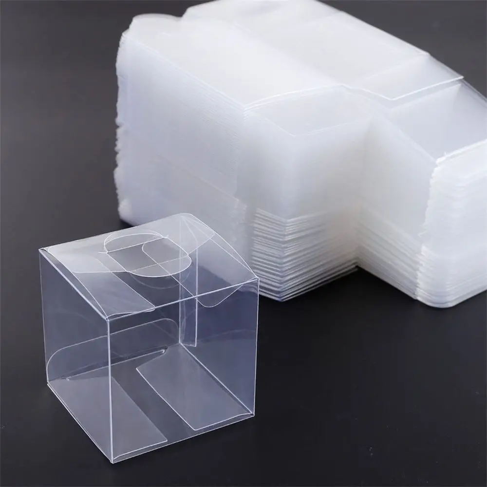 10 Stück PVC Quadrat klar Süßigkeiten Geschenk box Pralinen schachteln Schmuck Aufbewahrung boxen Hochzeit Weihnachten Verpackung Geschenk boxen Image