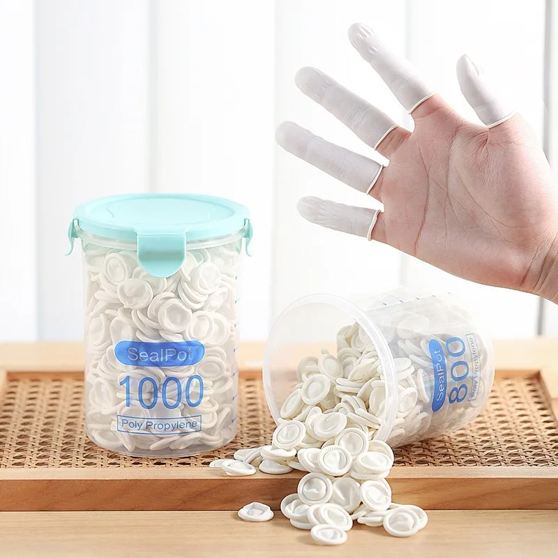 100/200 Stück Einweg-Gummi-Latex-Fingerlinge Antistatische Augenbrauenverlängerungs-Handschuhe Praktisches Werkzeugzubehör FHZT01
