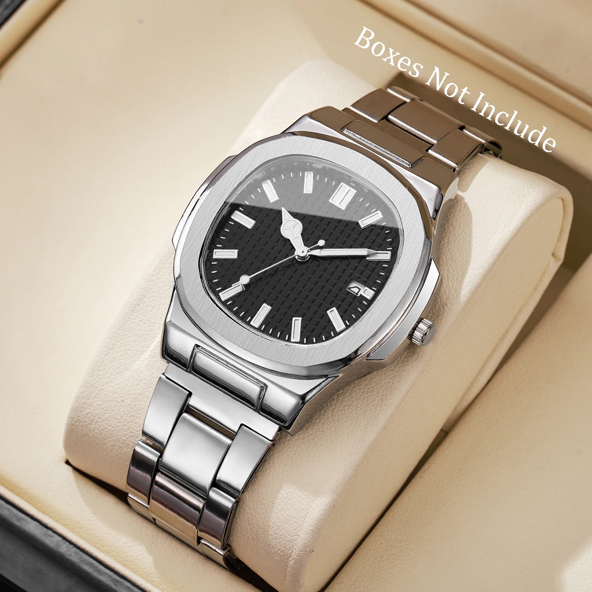 Fashion Square Männer Business Uhren Einfache Kalender Quarzuhr für Herren Uhr Reloj Hombre (Ohne Box) Image