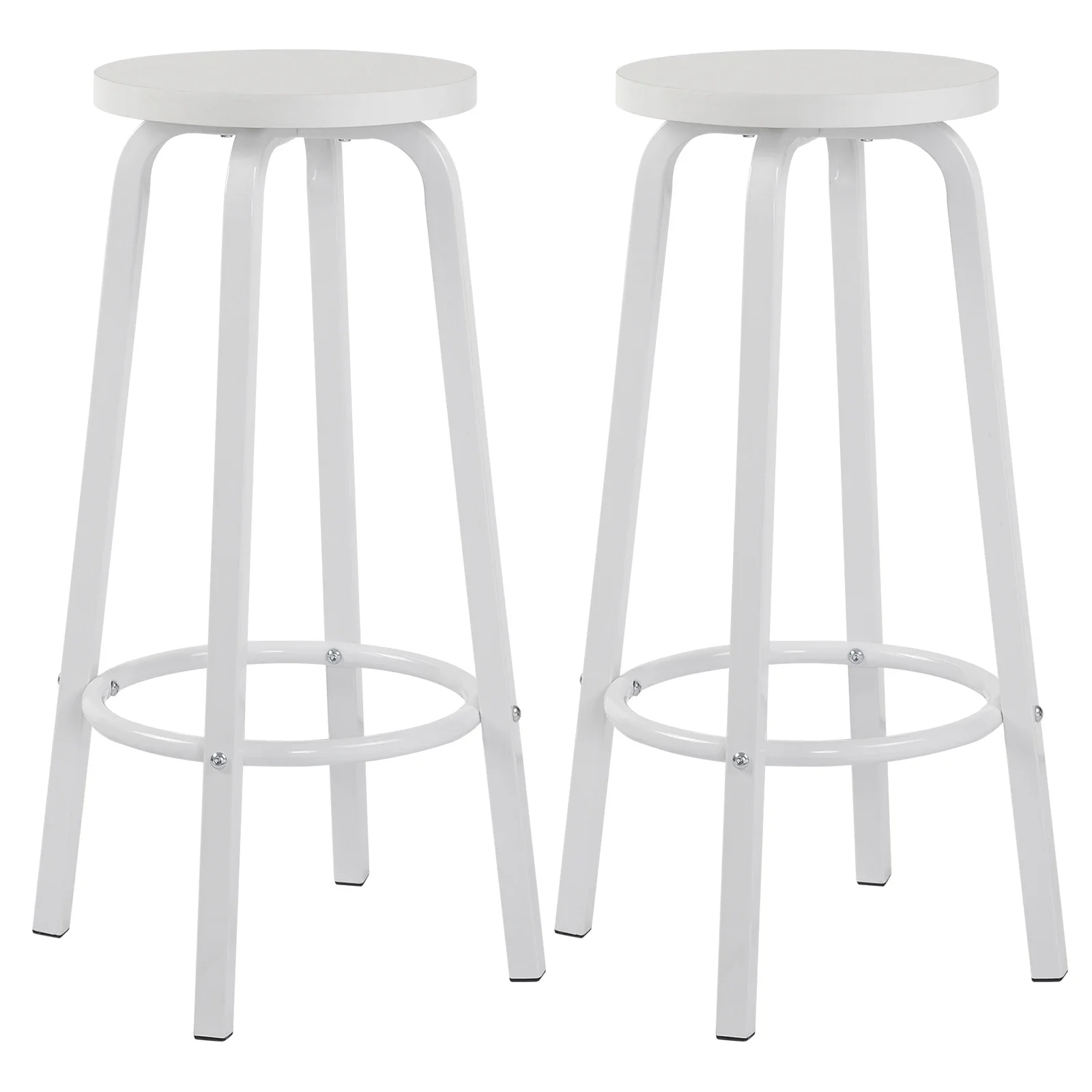 WOLTU 2 Stück Barhocker mit MDF-Sitz und Metallbeinen, Frühstücks- und Küchenbarhocker, Thekenhocker, hohe Hocker im nordischen Freizeitstil für Pubs Image
