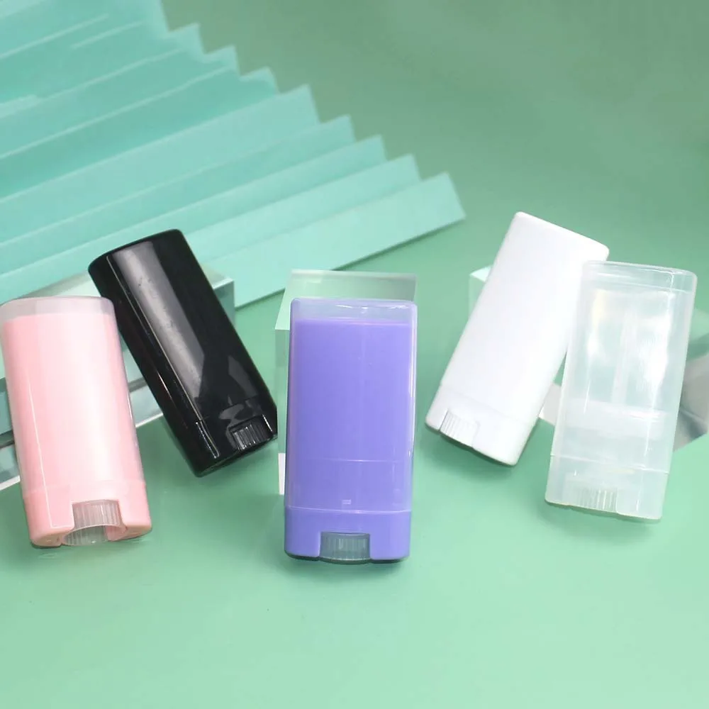5 Teile/los 15 ml/15g Leere Oval Lip Balm Rohr Kunststoff Weiß Solide Parfüm Deodorant Behälter Tragbare Make-Up lippenstift Rohre Image