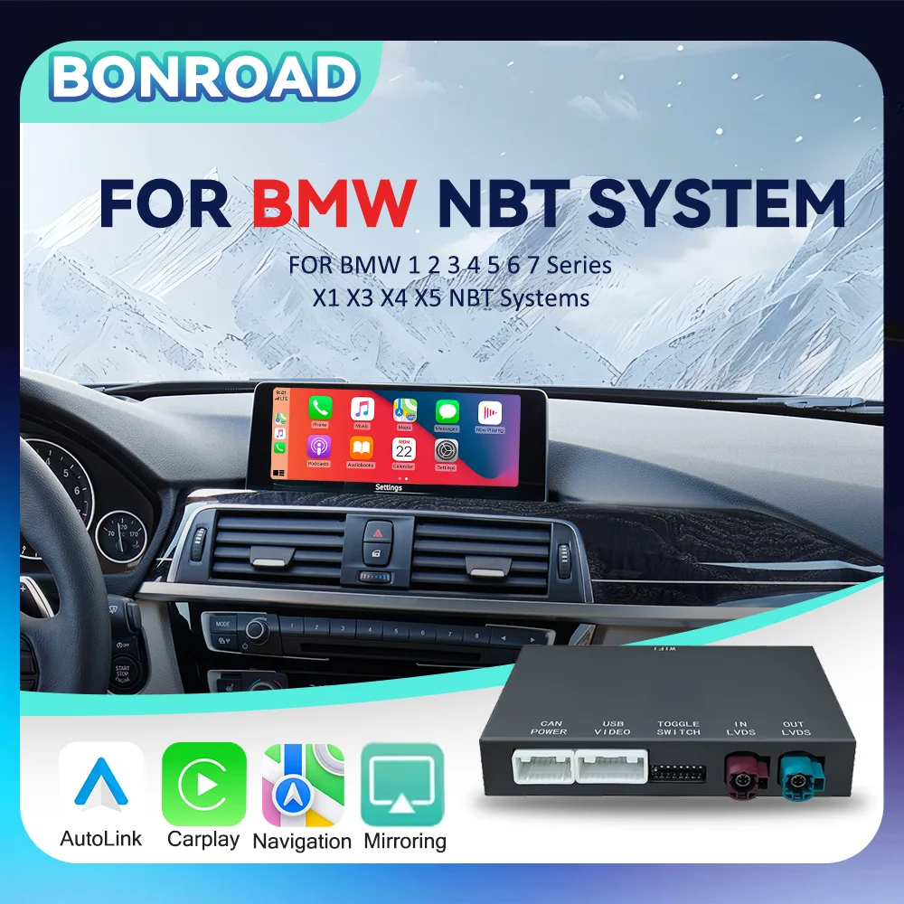 BONROAD Wireless CarPlay Android Auto Airplay Autolink Mirroring Adapter MMI Box Modul für BMW F10 F11 F01 F56 F25 F20 F21 F22 F23 F30 F31 F32 F33 F34 F36 NBT-System Image