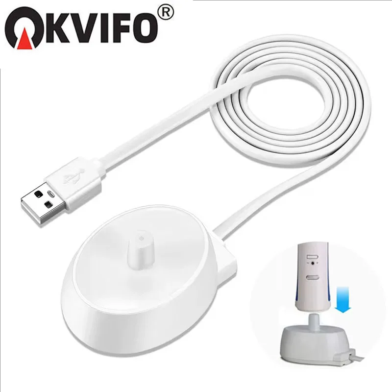 KVIFO USB-Ladegerät, passend für Oral B elektrische Zahnbürste, Serie 3, 4, 5, 6, Pro 1000 3000, 5000, wasserdichte induktive Ladestation Image