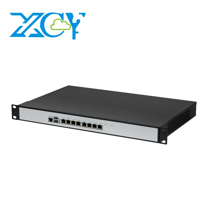 1U Rack-Firewall-Gerät mit Intel Celeron J4125 J6412 i5 Prozessoren, 6x 8x 10x Gigabit Ethernet, Intel 82574L 82583V i211 i226V NIC Image