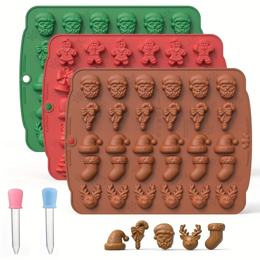Weihnachten Silikon Schokolade Form Lebkuchen Mann Weihnachten Baum Schneemann Handschuhe Gummy Candly Form Küche Party DIY Backen Werkzeug Image