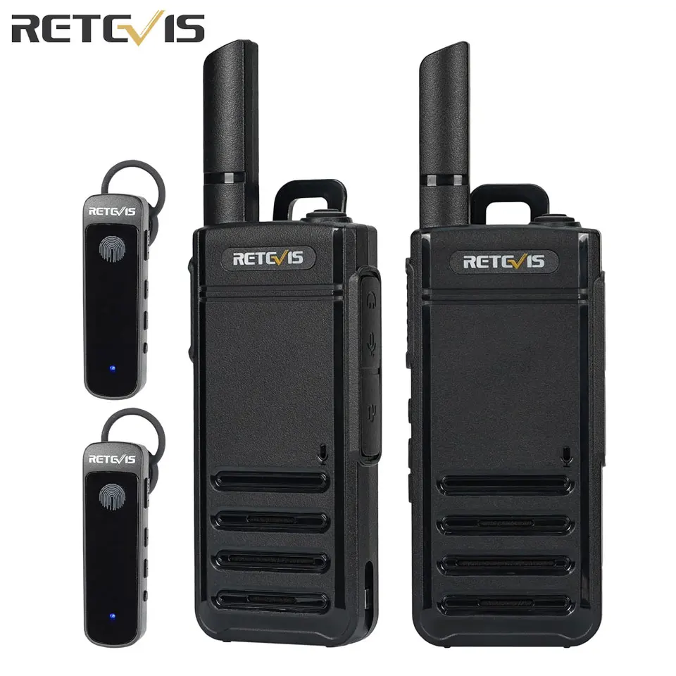 2pcs Bluetooth Walkie Talkie retevis rb639p Mini tragbare Walkie-Talkie pmr446 profession elle Funkgeräte mit drahtlosem Headset Image