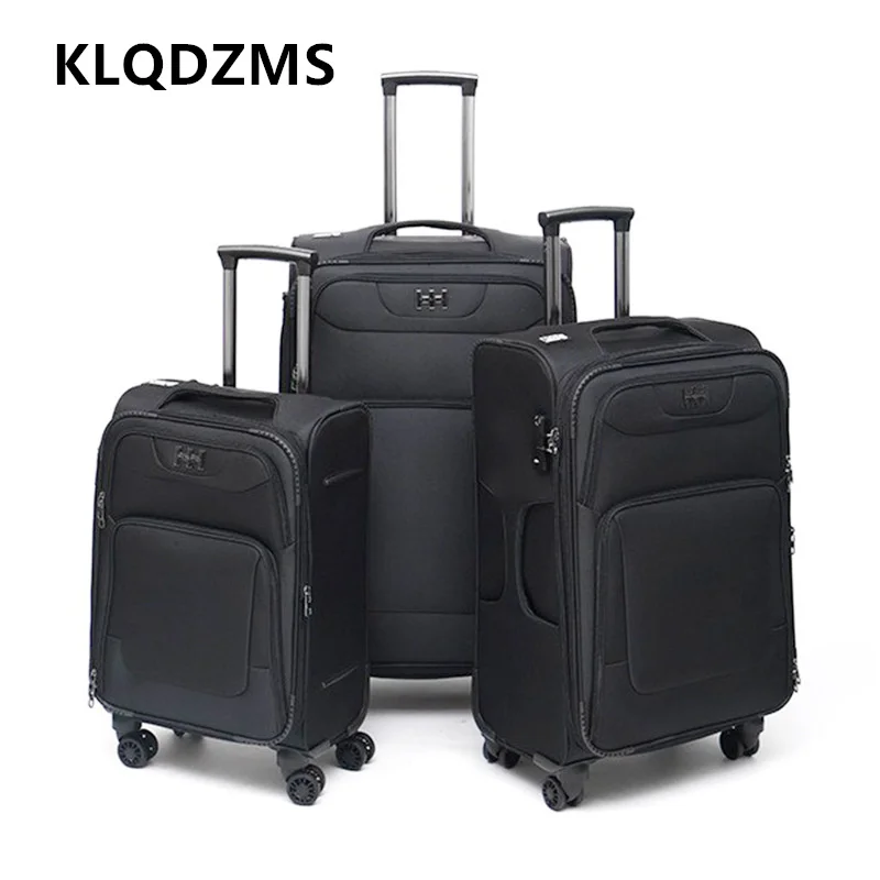 KLQDZMS Oxford-Stoffkoffer, große Kapazität, Trolley-Koffer, 50,8 cm, Boarding-Box, 61 cm, 28 Zoll, Stoßdämpfung, Passwort-Box, Gepäck