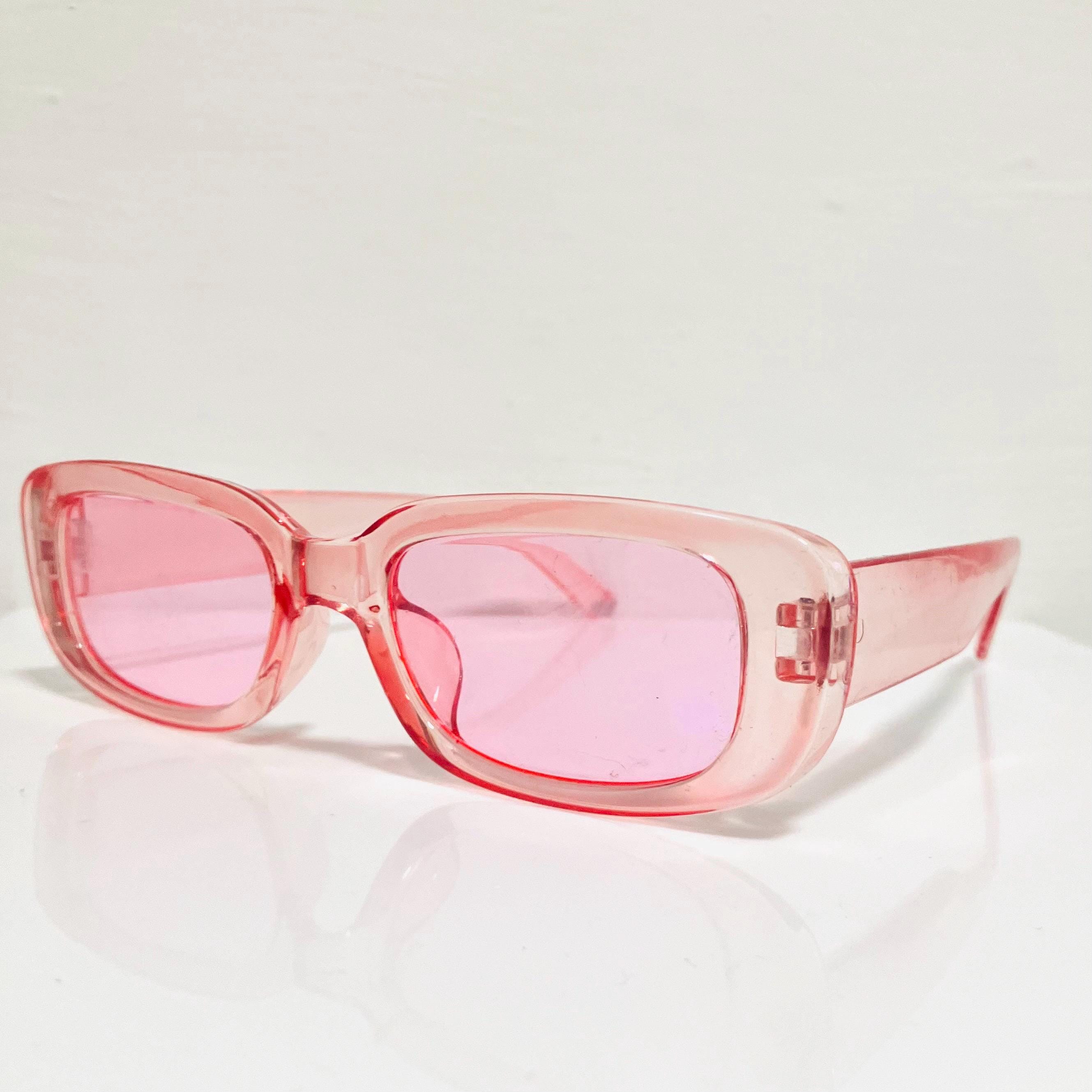 Occhiali da sole vintage, occhiali da sole rettangolari rosa, occhiali da sole Y2K, occhiali da sole vintage da donna, occhiali da sole rosa, occhiali