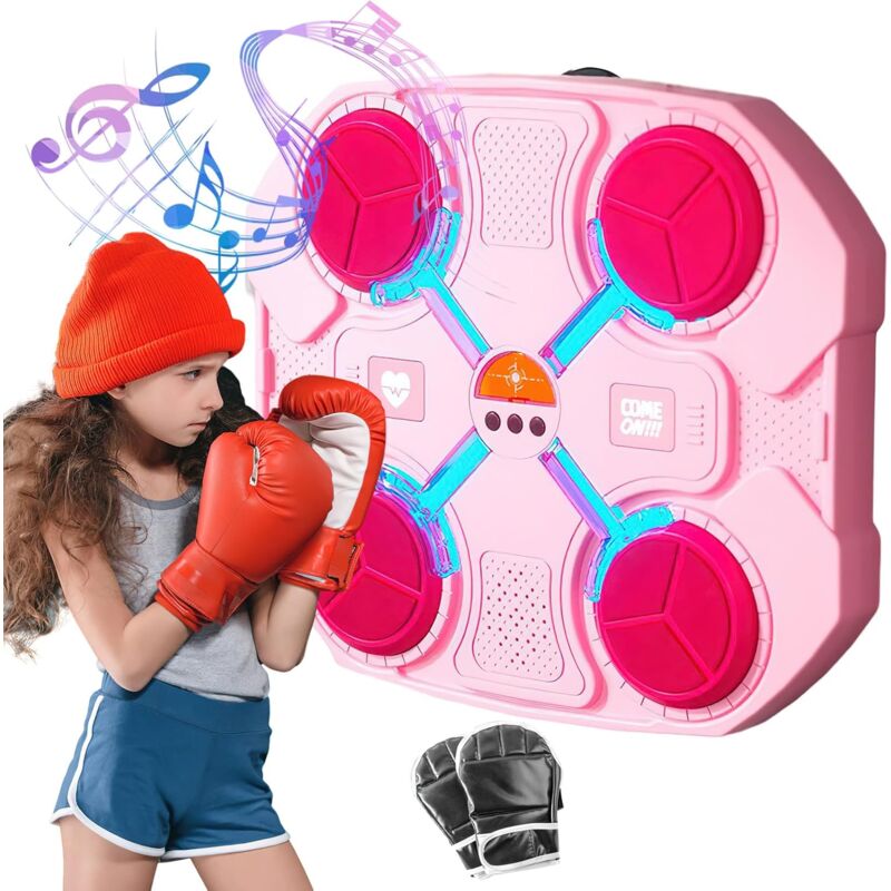 Macchina Da Boxe Musicale, Macchina Da Boxe Musicale Per Bambini, Nuova Macchina Da Boxe Intelligente Da Parete 2024 Con Guanti, Boxe Elettronico Intelligente Con Musica Bluetooth, Per Palestra E Casa