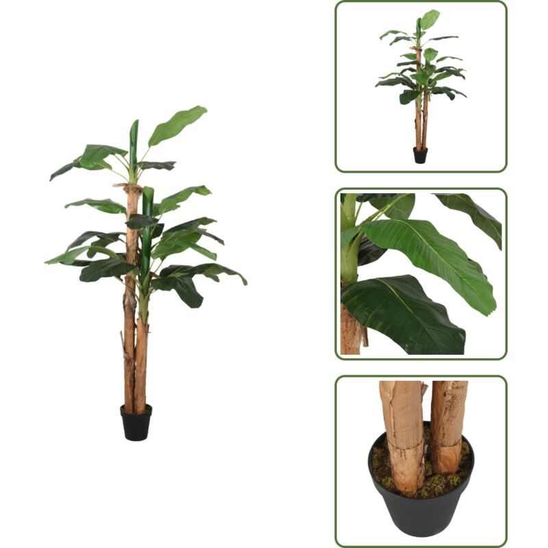Pianta Artificiale - Vidaxl Albero Di Banano Artificiale 18 Foglie 150 Cm Verde - Albero Verde