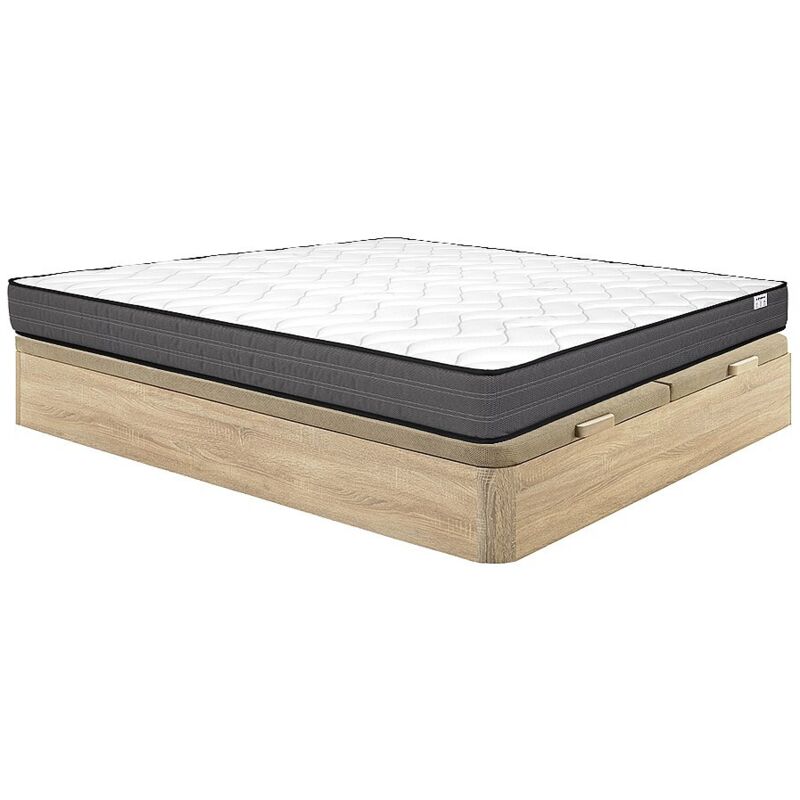 Vente-unique - Set 180 X 200 Cm Rete Contenitore Naturale Chiaro + Materasso Molle Insacchettate Sp.20 Cm - Ambracie Di Ysmée