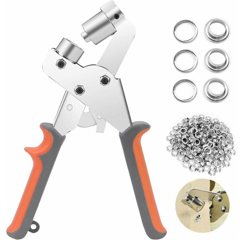 Pinza Per Occhielli Kit Di Punzonatura Per Occhielli Professionale 100 Pezzi (diametro Interno 10 Mm) Pinza Di Fissaggio Per Occhielli In Metallo Per Pvc, Pelle, Tende, Tessuto, Telone Cisea