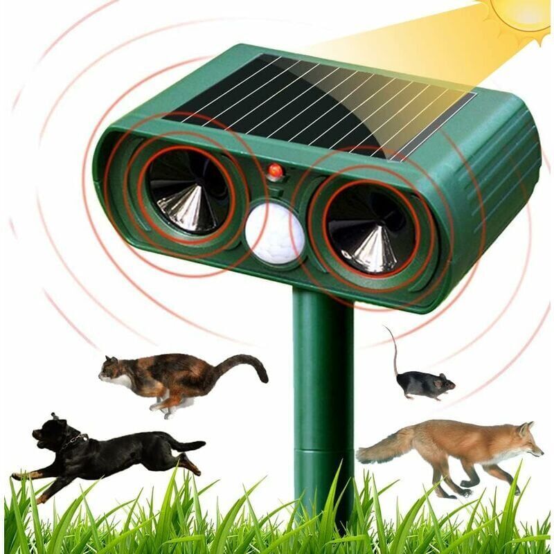 Repellente Per Gatti A Ultrasuoni Solare, Repellente Per Gatti Da Esterno, Sensibilità E Frequenza Regolabili, Repellente Per Gatti A Ultrasuoni Per Respingere I Parassiti, Protezione Da Giardino D..d
