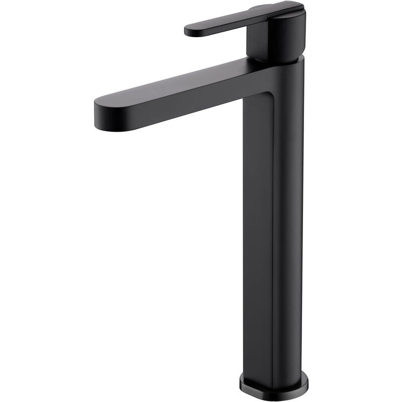 Mice Collection - Rubinetto Monocomando Per Lavabo Con Bocca Alta - Rubinetto Da Bagno Per Lavelli Con Bocca Alta Per Acqua Calda/fredda Nero Opaco