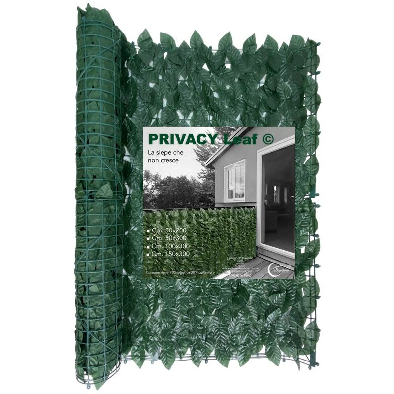 Siepe Privacy Leaf Finta Artificiale A Foglie Per Muri E Balconi Ornamentale Frangivista Cm. 100x300