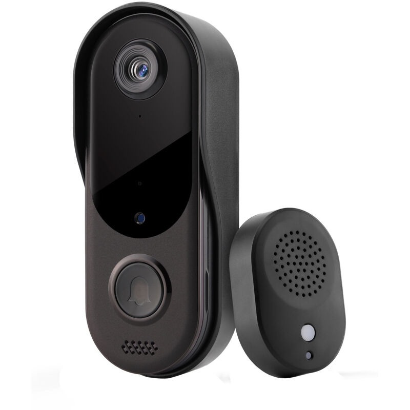 Campanello Wireless Con Telecamera, Campanello Impermeabile Wifi 1080p, Videocitofono Wireless A Batteria Con Campanello, Audio Bidirezionale, Visione Notturna A Infrarossi, Rilevamento Umano Pir
