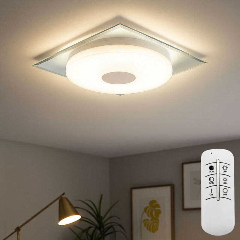 Globo Lighting - Lampada Da Soffitto Lampada Da Soggiorno Lampada Da Soffitto Lampada Da Sala Da Pranzo Lampada Da Corridoio Lampada Da Cucina, Telecomando Dimmerabile Cct Effetto 3d, Led 24w 2000lm 3000k 4500k 6000k,
