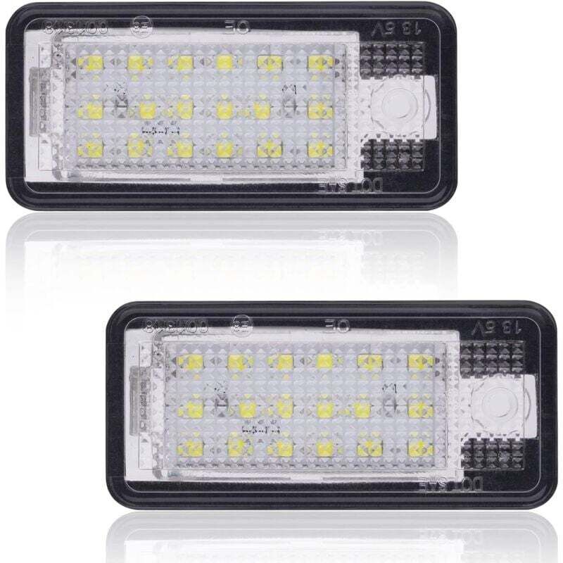 Houhence - Lampadine Per Targa A Led Per Auto, Super Luminose, Senza Errori, Canbus, 6000k, Bianco Xeno 18smd, 2 Pezzi, Luci Targa A Led Per A/udi A3 S3 A4 S4 A6 S6 C6 A8 S8 Q7 Rs4 Rs6