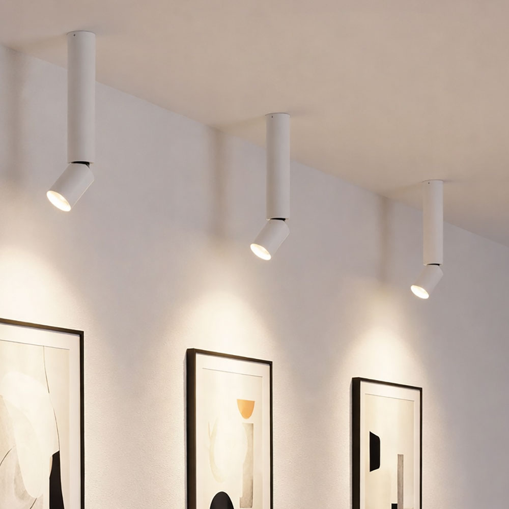 Globo Lighting - Lampada Da Soffitto Lampada Da Soggiorno Lampada Da Soffitto Lampada Da Camera Da Letto Lampada Da Sala Da Pranzo, Alluminio Bianco, Spot Mobile, Led 8w 502lm 3000k Bianco Caldo, Pxh 4,5 X 38 Cm, Set