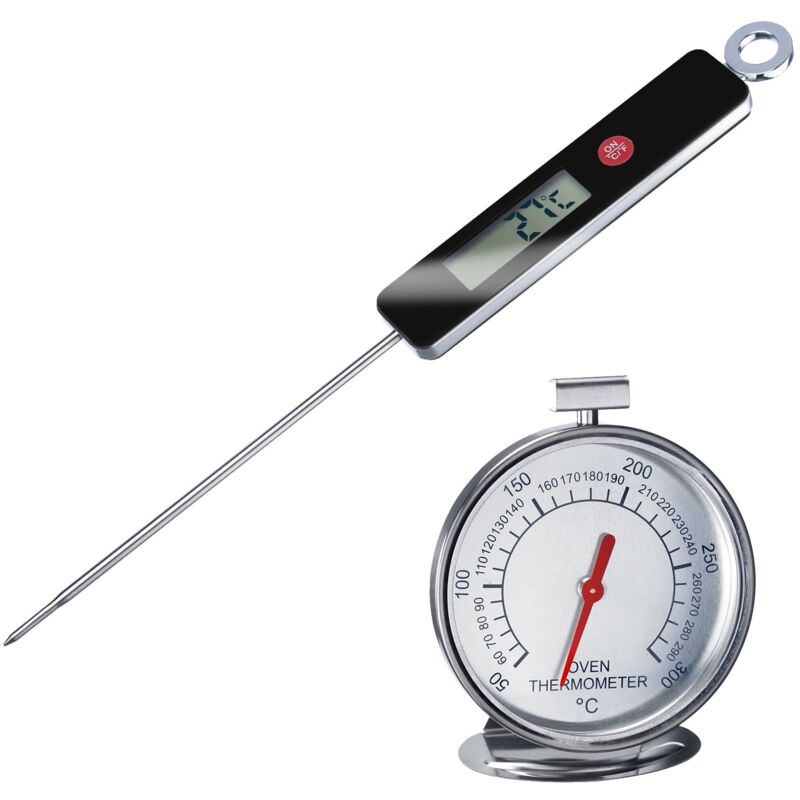 Set 2 Pezzi: 1 Termometro Da Inserimento (da 0°c A +200°c) + 1 Termometro Da Forno (da +50°c A +300°c), Acciaio Inox/plastica, Argento/bianco/rosso/nero, 127822e6 - Westmark