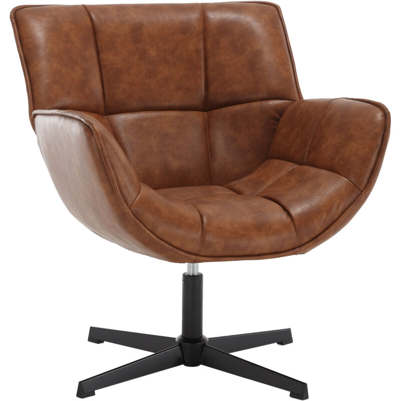 Wahson Office Chairs - Poltrona Salotto Girevole Poltroncina Scrivania In Ecopelle Poltrona Ufficio Moderna Sedia Girevole Iregolabile, Marrone