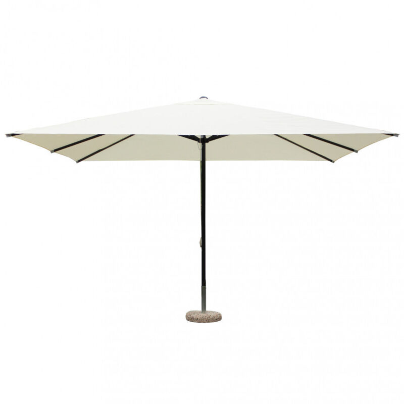 Ombrellone 3x4 Mt A Palo Centrale Da Giardino Con Palo Nero In Alluminio E Copertura Beige Brayan