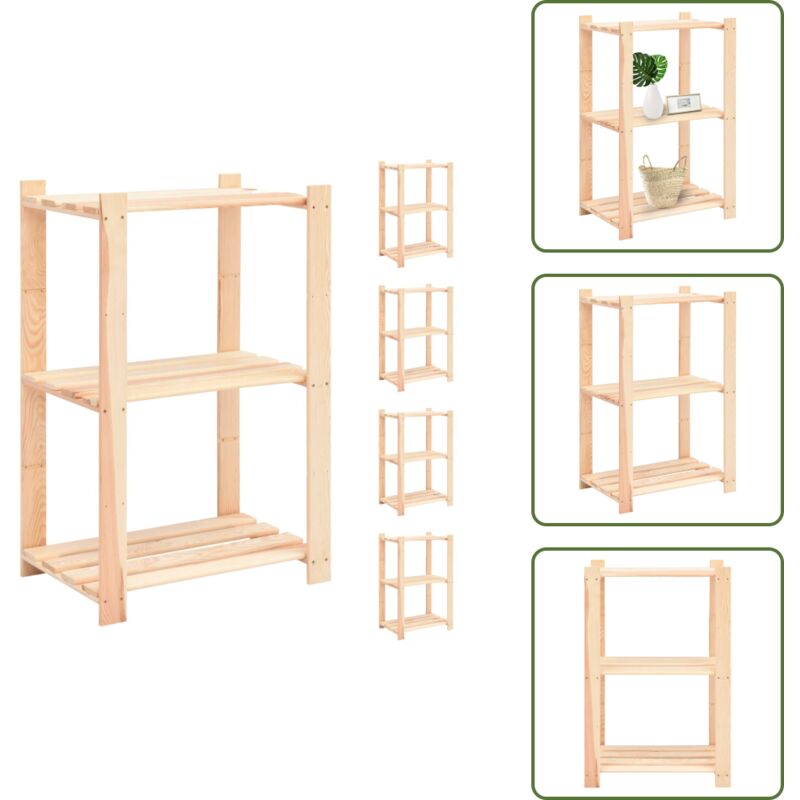 The Living Store Scaffali A 3 Livelli 5 Pz 60x38x90 Cm In Massello Pino 150 Kg - Scaffale A 3 Livelli