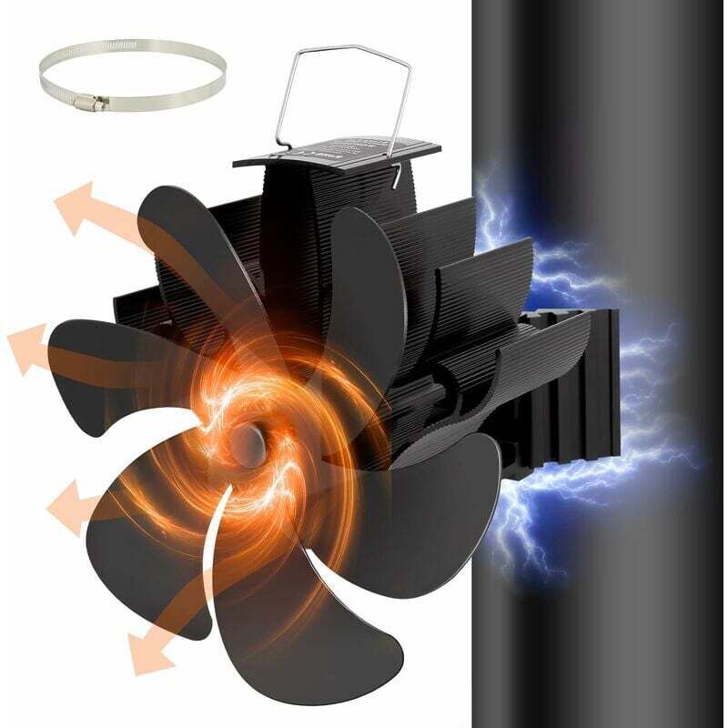 Ventilatore Per Stufa, Camino, 6 Pale, Funzionamento Silenzioso Ventilatore Per Stufa, Ventilatore Per Camino Alimentato Termica, Alimentato A Calore, Senza Elettricità