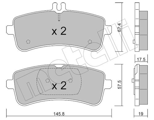 METELLI Bremsbelagsatz, Scheibenbremse 2212000 für Mercedes Image