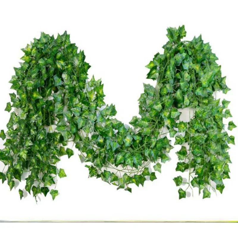 2,1 m künstliche Pflanze grün Efeu blatt Girlande Seide Wandbehang Rebe Hausgarten Dekoration Hochzeits feier DIY gefälschten Kranz Blätter Image