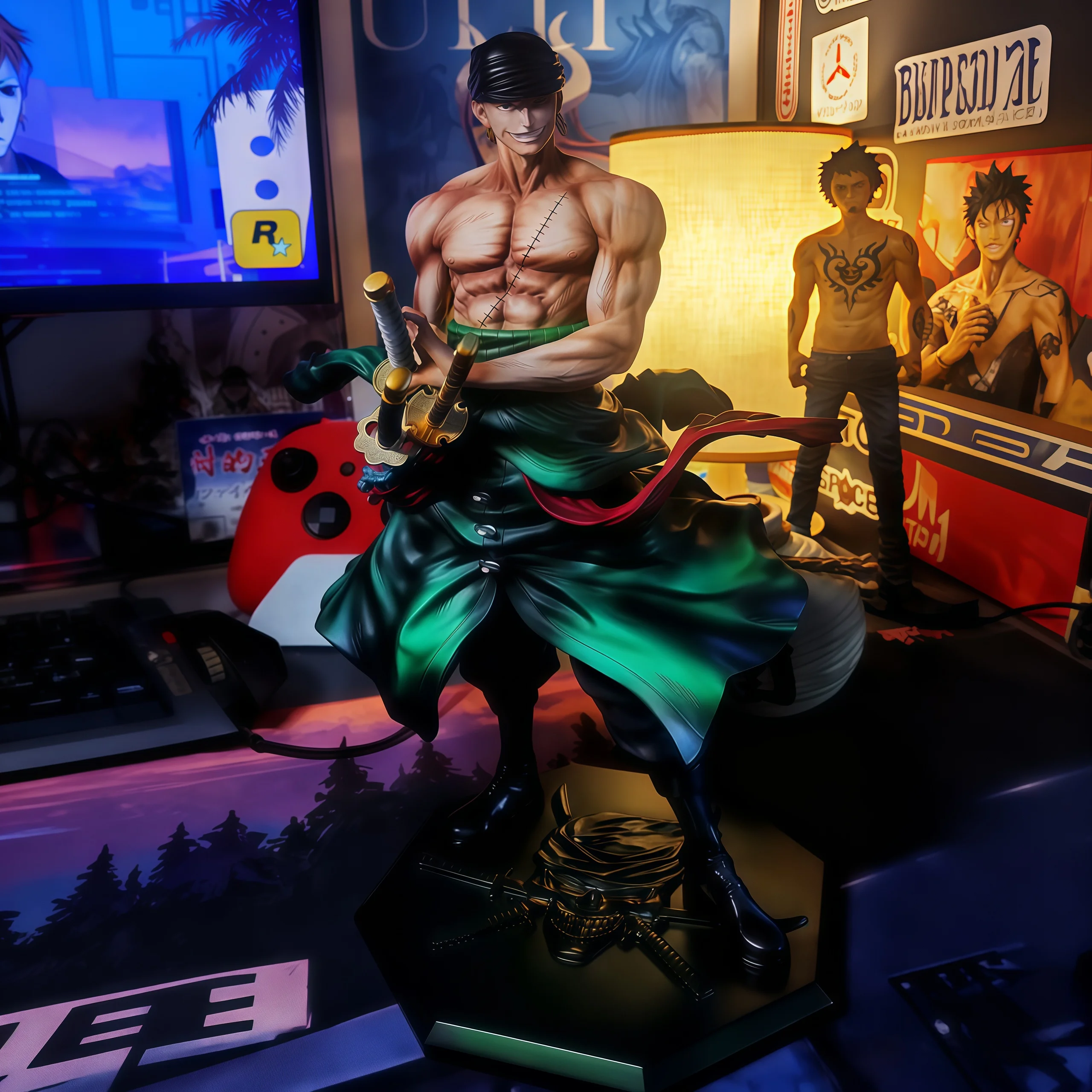 28 cm One Piece Anime Figur Roronoa Zoro Figur Zoro Figur Pvc Gk Statue Modell Puppen Sammlung Schreibtisch Dekoration Hobbys Spielzeug Image