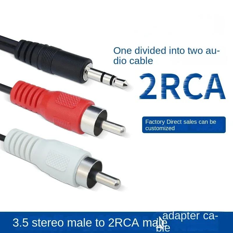 10 Stück 3,5 Stereo-Stecker auf 2RCA-Stecker, AV, ein Punkt, zwei Audiokabel, ein Drag, zwei Transferverkabelung, Computer-Lautsprecherkabel Image