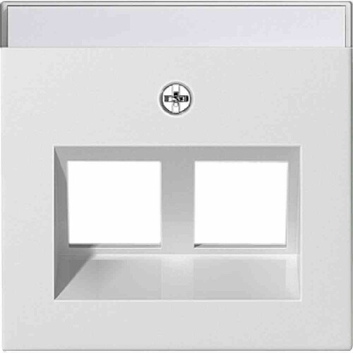 Gira System 55 Zentralplatte, Modular-Jack, 2f, reinweiß, mit Beschriftungsfeld, 264003 Image