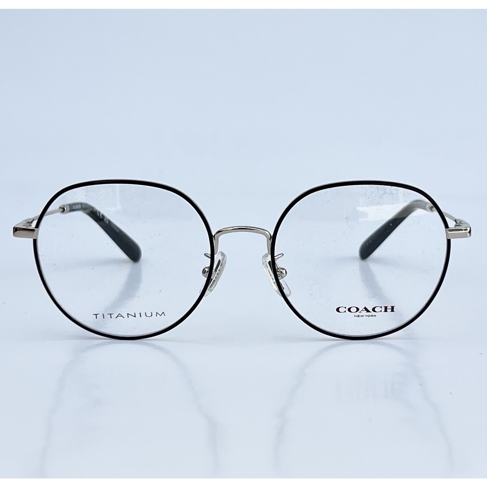 Coach Accessories | Coach Titanium Hc5180td Shiny Light Gold / Black Lightweight Frames 53 18 145 Nw | Color: Black/Silver | Size: Os